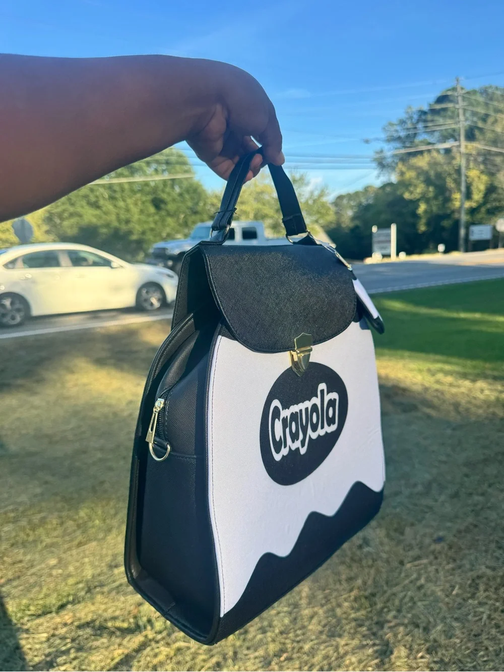 Crayola Black & White Logo Backpack Tote